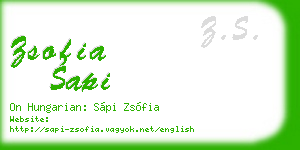 zsofia sapi business card