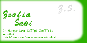 zsofia sapi business card